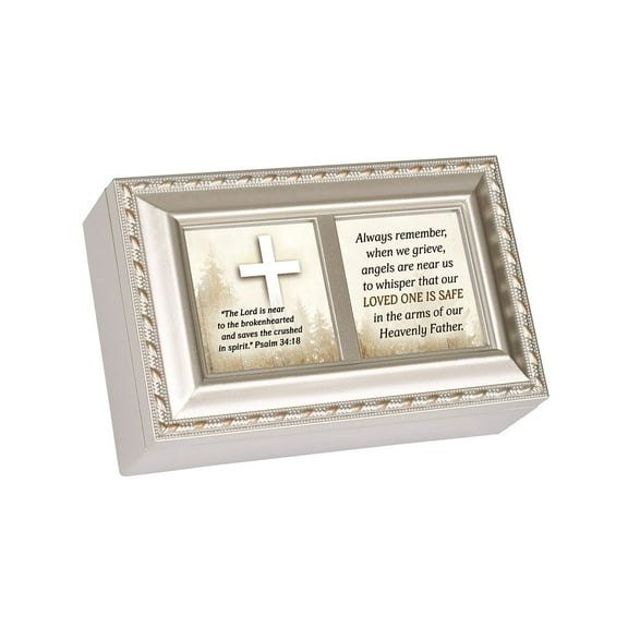 Cottage Garden Remember Grieve Loved One Jewelry Music Box Plays Amazing Grace