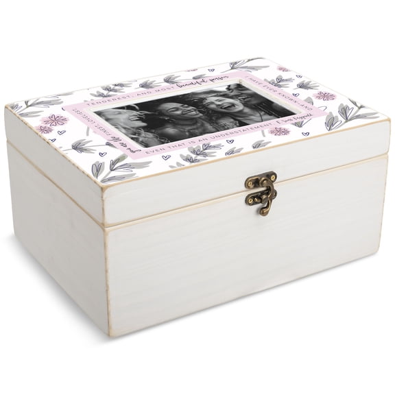 Cottage Garden She Was Beautiful F Scott Fitzgerald 9.5 x 9.5 Inch Dark Brown MDF Wood Keepsake Memory Box