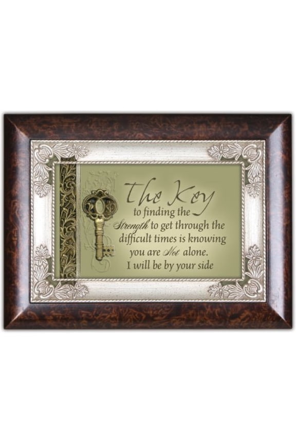 The Key to Finding Strength Burlwood Jewelry Music Box Plays Wind Beneath My Wings