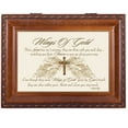 thumbnail image 1 of Cottage Garden Wings of Gold Within Heart Woodgrain Rope Trim Music Box Plays Amazing Grace, 1 of 2