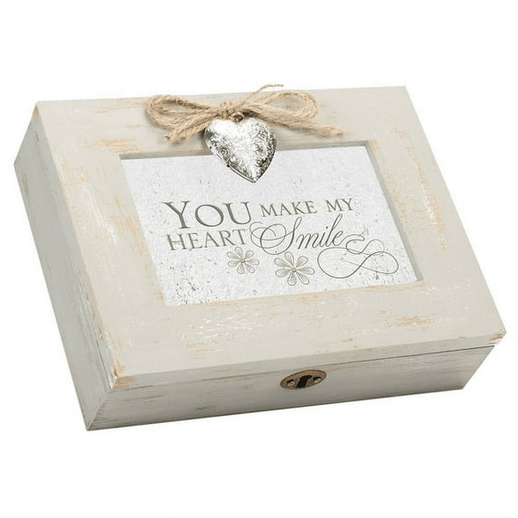 Cottage Garden You Make My Heart Smile Natural Taupe Jewelry Music Box Plays You Light Up My Life