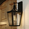 thumbnail image 1 of Cottage Grove 1 Light Matte Black Transitional Outdoor Wall Lantern Clear Glass, 1 of 8