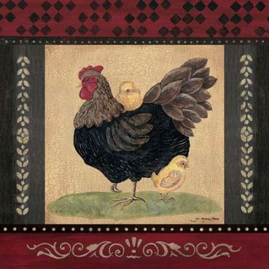 Cottage Hen Canvas Art - Jo Moulton (24 x 24)