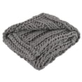 thumbnail image 1 of Modern Threads Chunky Knit Acrylic Throw Blanket, 50" x 60", Gray, 1 of 4