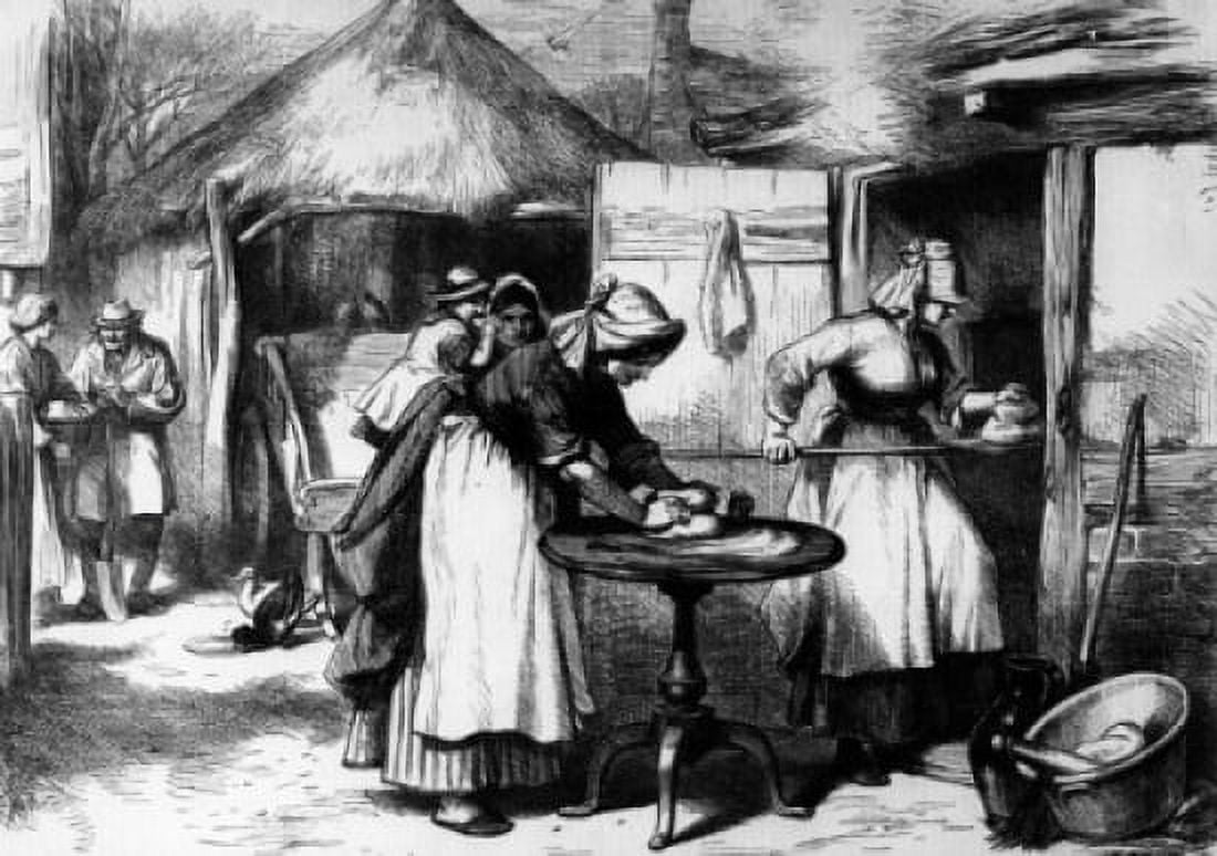 Cottage Life in Warwickshire Baking Days 1872 Canvas Art - (18 x 24)