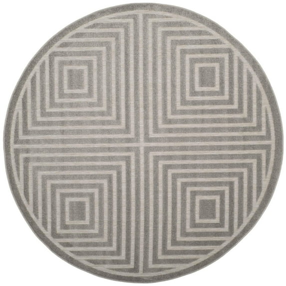 Cottage Light Grey/Grey Large Rectangle Rug-Color:Light Grey/Grey,Shape:Round,Size:6'-7" X 6'-7"