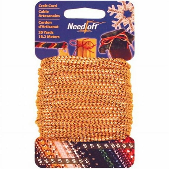 Cottage Mills 550-55001 Needloft Novelty Craft Cord 20yd-Metallic Gold