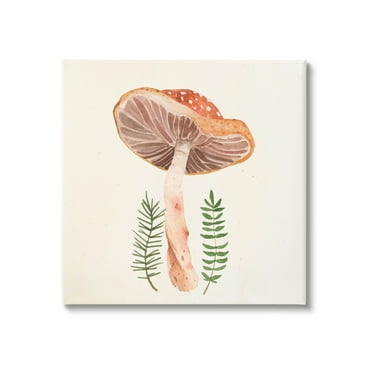 Cottage Mushroom Forest Plants Botanical & Floral Graphic Art Gallery Wrapped Canvas Print Wall Art