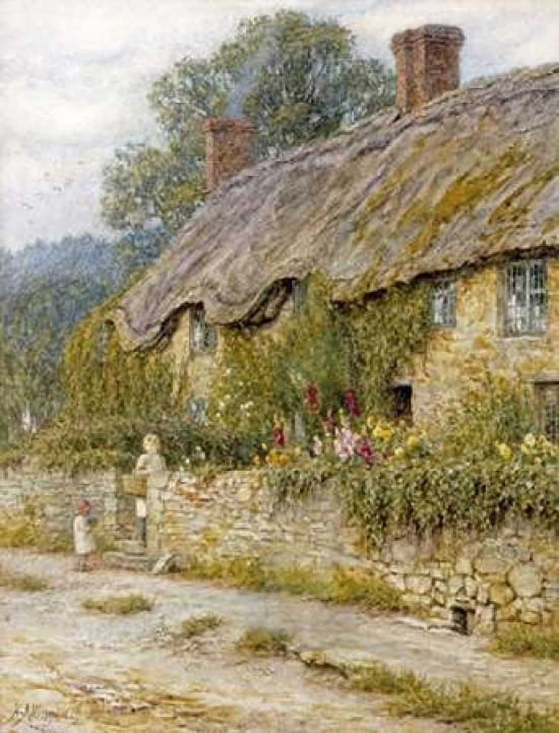 Cottage Near Wells Somerset Canvas Art - Helen Allingham (18 x 24)