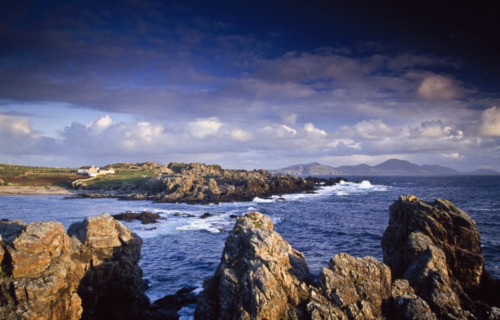 Cottage On Seashore Ineuran Bay Inishowen County Donegal Ireland Canvas Art - Gareth McCormack Design Pics (38 x 24)