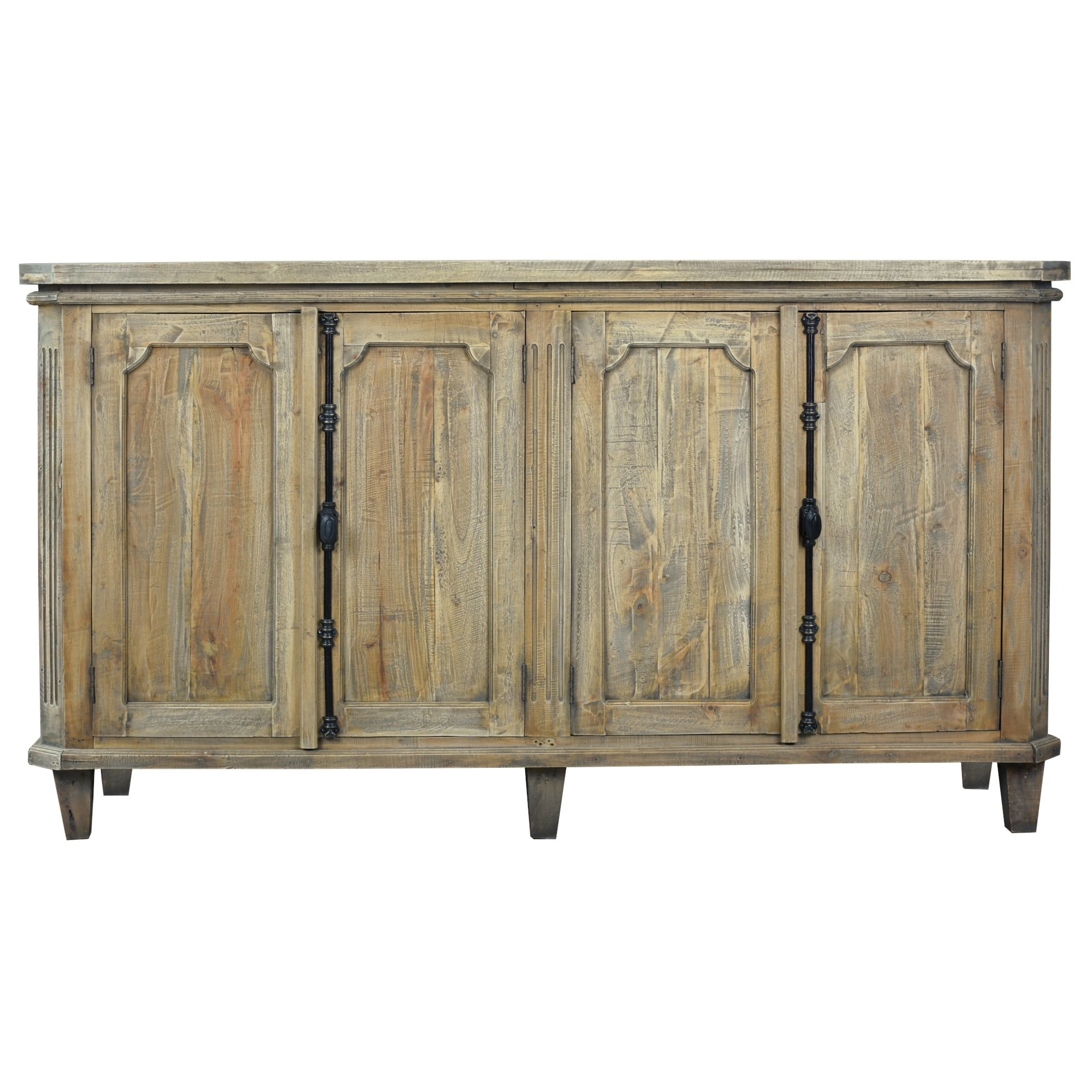 Driftwood Brown Mahogany 71" Panel Door Sideboard