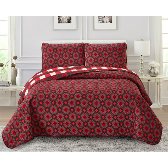 Cottage Plaid 2-piece Quilt Set Twin