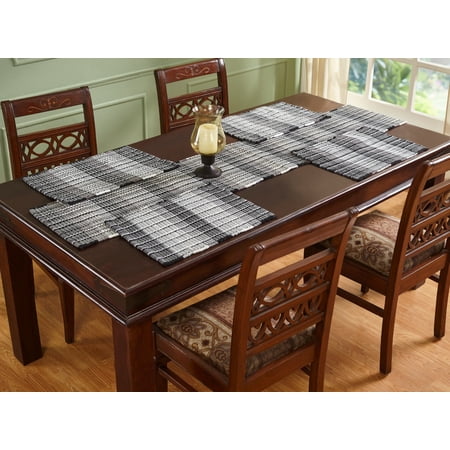 Cottage Plaid Placemats 13X19 Grey