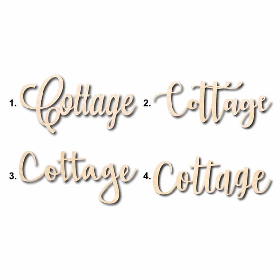 Cottage Sign Unfinished Wood Cutout Home Decor DIY Option 1- 36" Wide / 1/2"