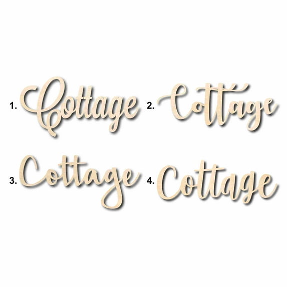 Cottage Sign Unfinished Wood Cutout Home Decor DIY Option 1- 42" Wide / 1/4"