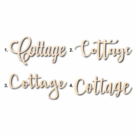 Cottage Sign Unfinished Wood Cutout Home Decor DIY Option 4- 20" Wide / 1/2"