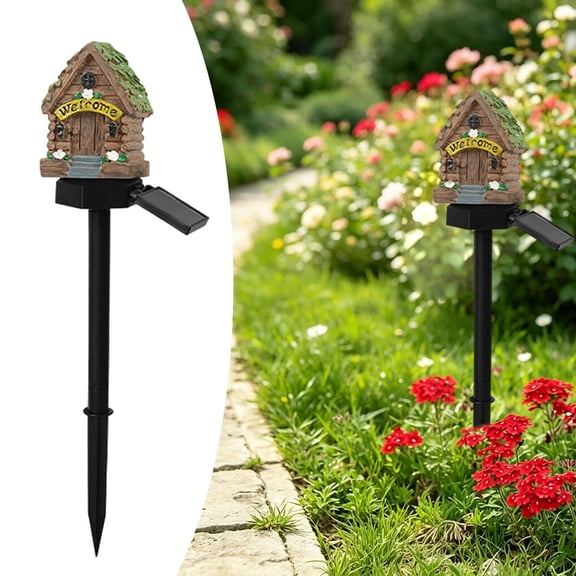Cottage Solar Garden Stake Light Weatherproof Led Landscape Lamp For Yard Patio Flower Bed Backyard Landscape Decoration(Green-43Cm)