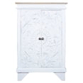 thumbnail image 1 of Cottage Solid Wood Carved Accent Cabinet in Distressed White/Driftwood Brown, 1 of 2