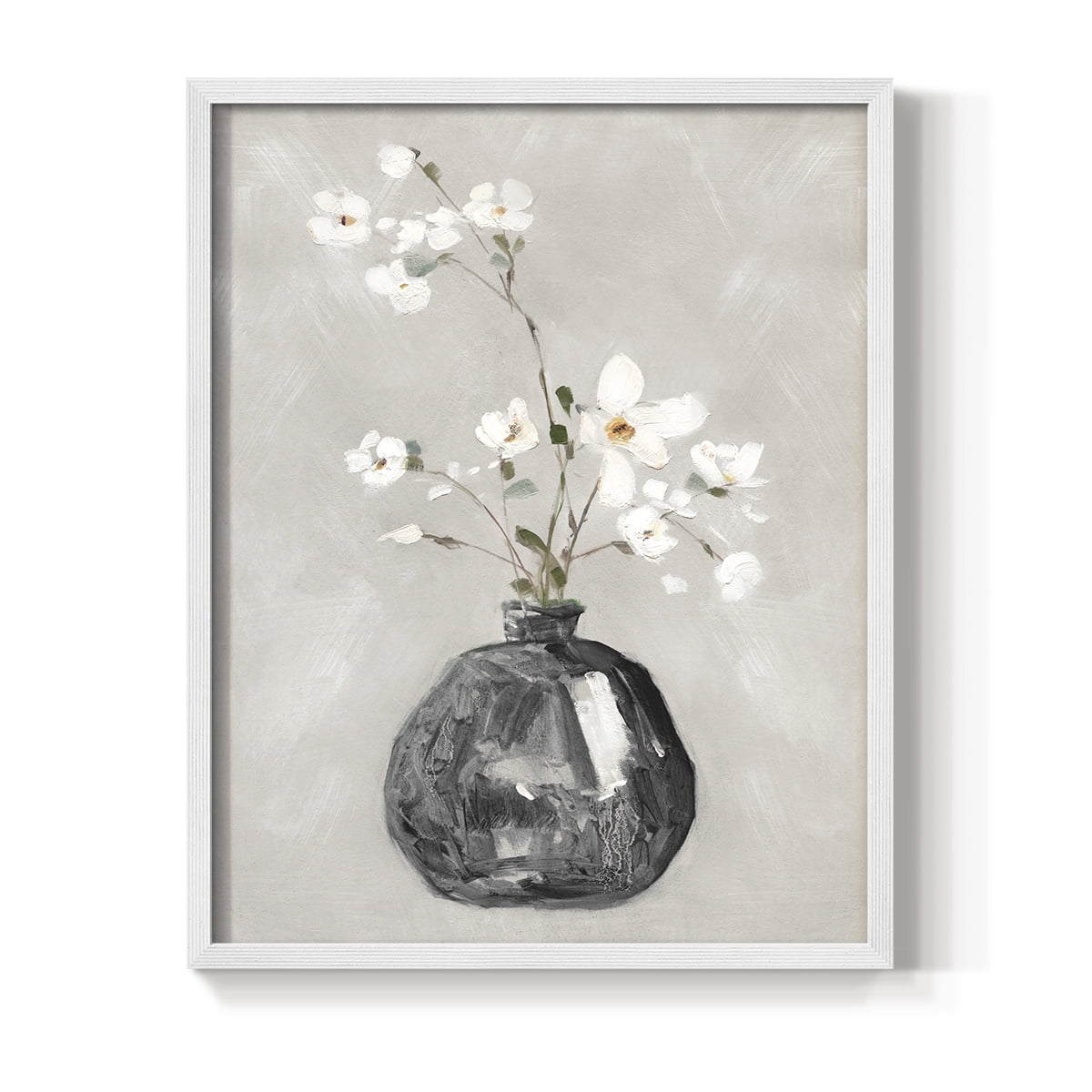 Cottage Spring II Framed Print in White Solid Wood Framed Print No Nail Hanging