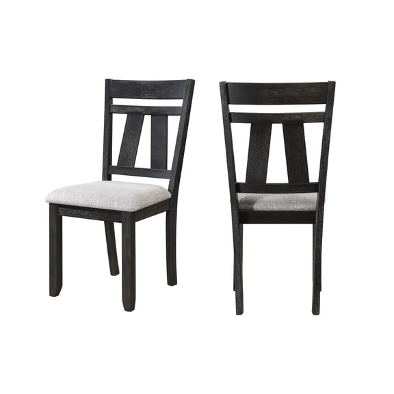 Cottage Style Dining Side Chair 2pc Set Upholstered Seat