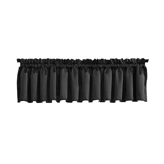 Cottage Style Solid Color Window Valance Curtain 53.94x17.72in Polyester Rod Pocket Valance Light Blocking Decor for Living Room Kitchen Bathroom(F)
