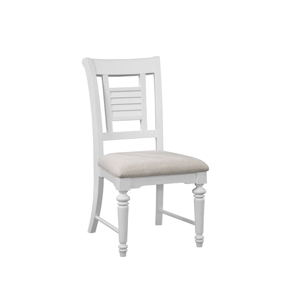 Cottage Traditions Eggshell White Wood Coastal Style Dining Chair - Set of 2