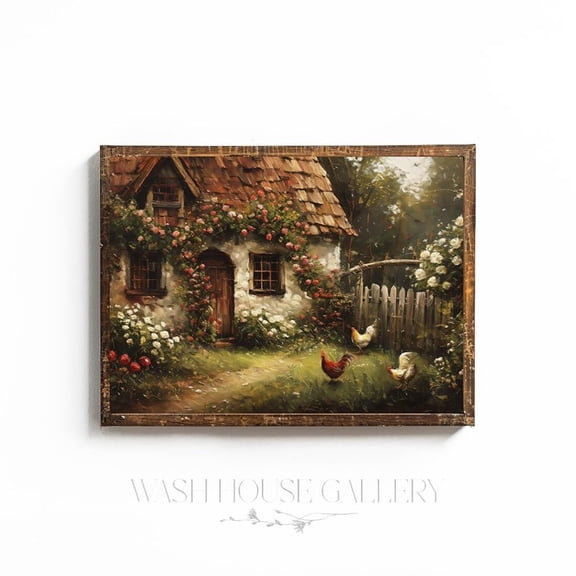 Cottage Wall Art Chicken Farm Wall Art Cottagecore Rooster Art Chicken Farmer Chicken Mama Vintage Cottage Decor, 8x12 UNFRAMED