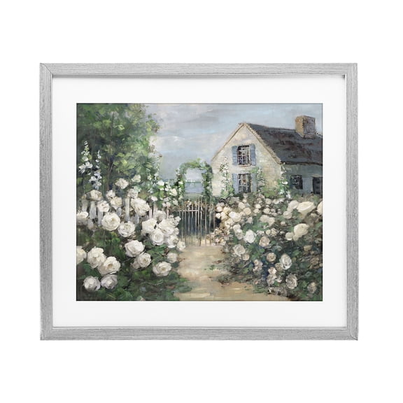 Stupell Industries Cottage at the Coast Gray Framed Print Under Glass, design by Sally Swatland, 13 x 16