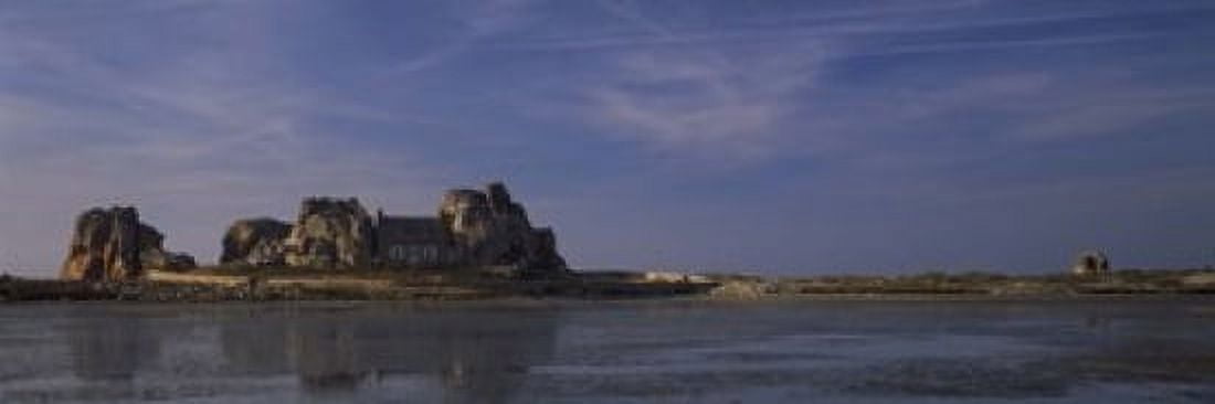 Cottage between the rocks Du Gouffre Plougrescant Brittany France Canvas Art - Panoramic Images (18 x 6)