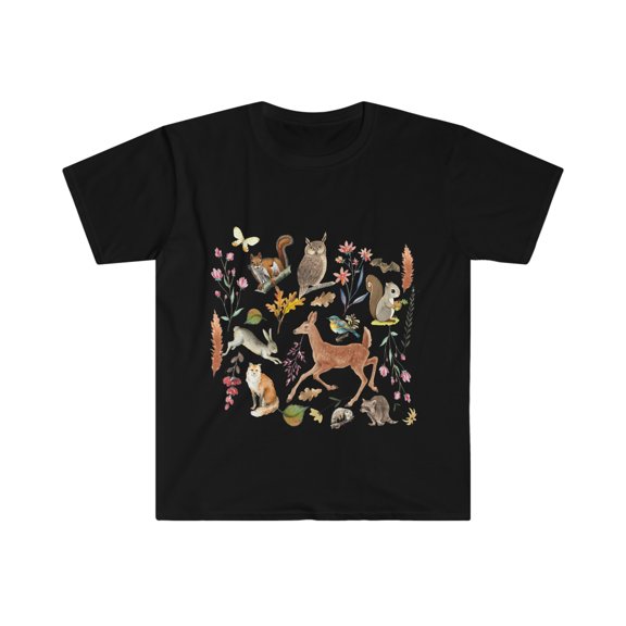 Cottage core Wildlife Animals Botanical T-Shirt