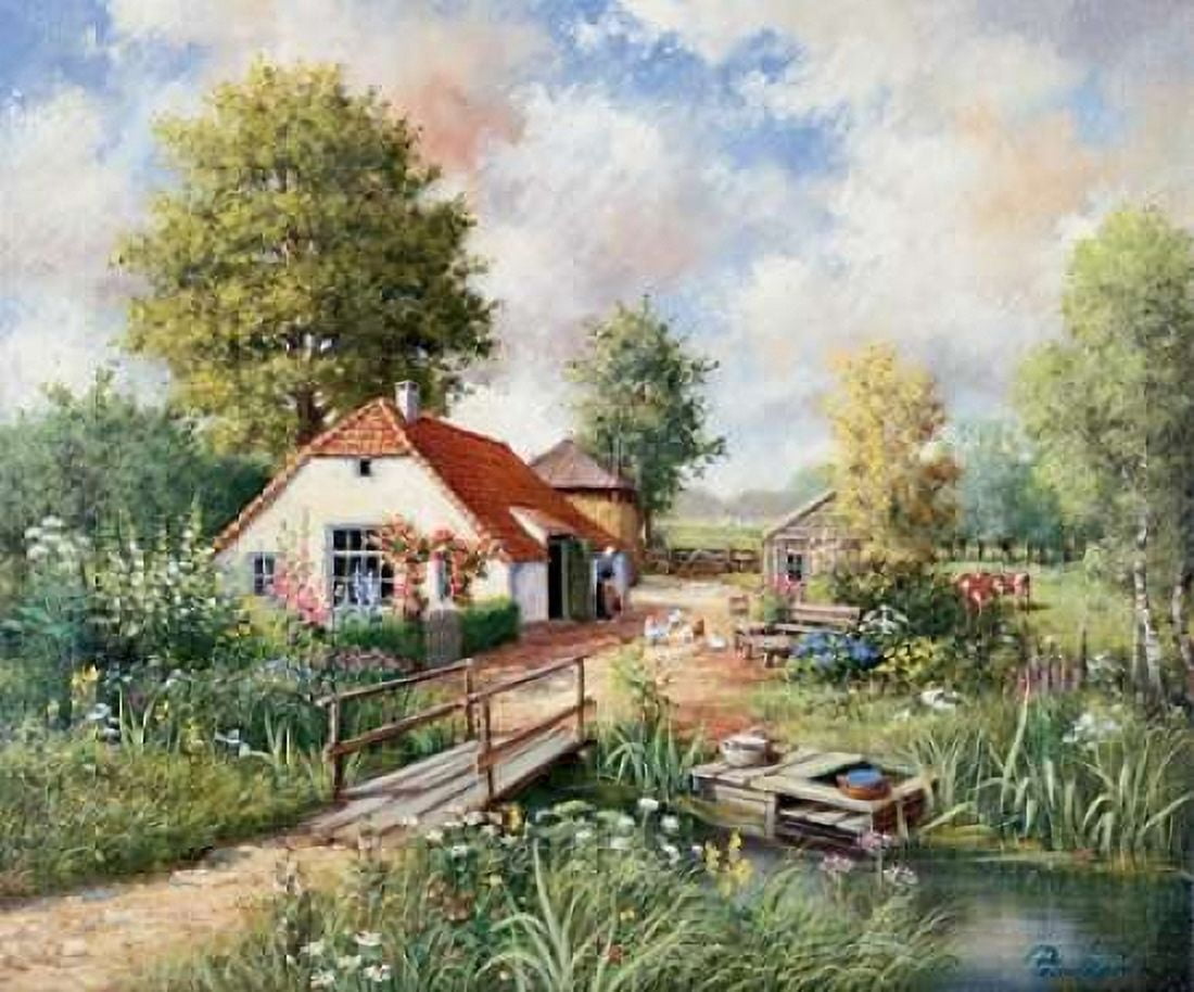 Cottage farm Canvas Art - Peter Motz (20 x 24)