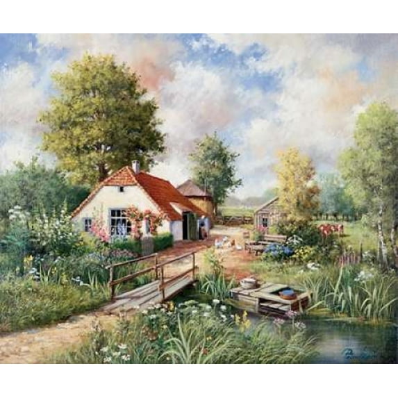 Cottage farm Poster Print by Peter Motz (20 x 24)