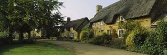 Cottage in a village Hidcote Bartrim Gloucestershire England Canvas Art - Panoramic Images (36 x 12)