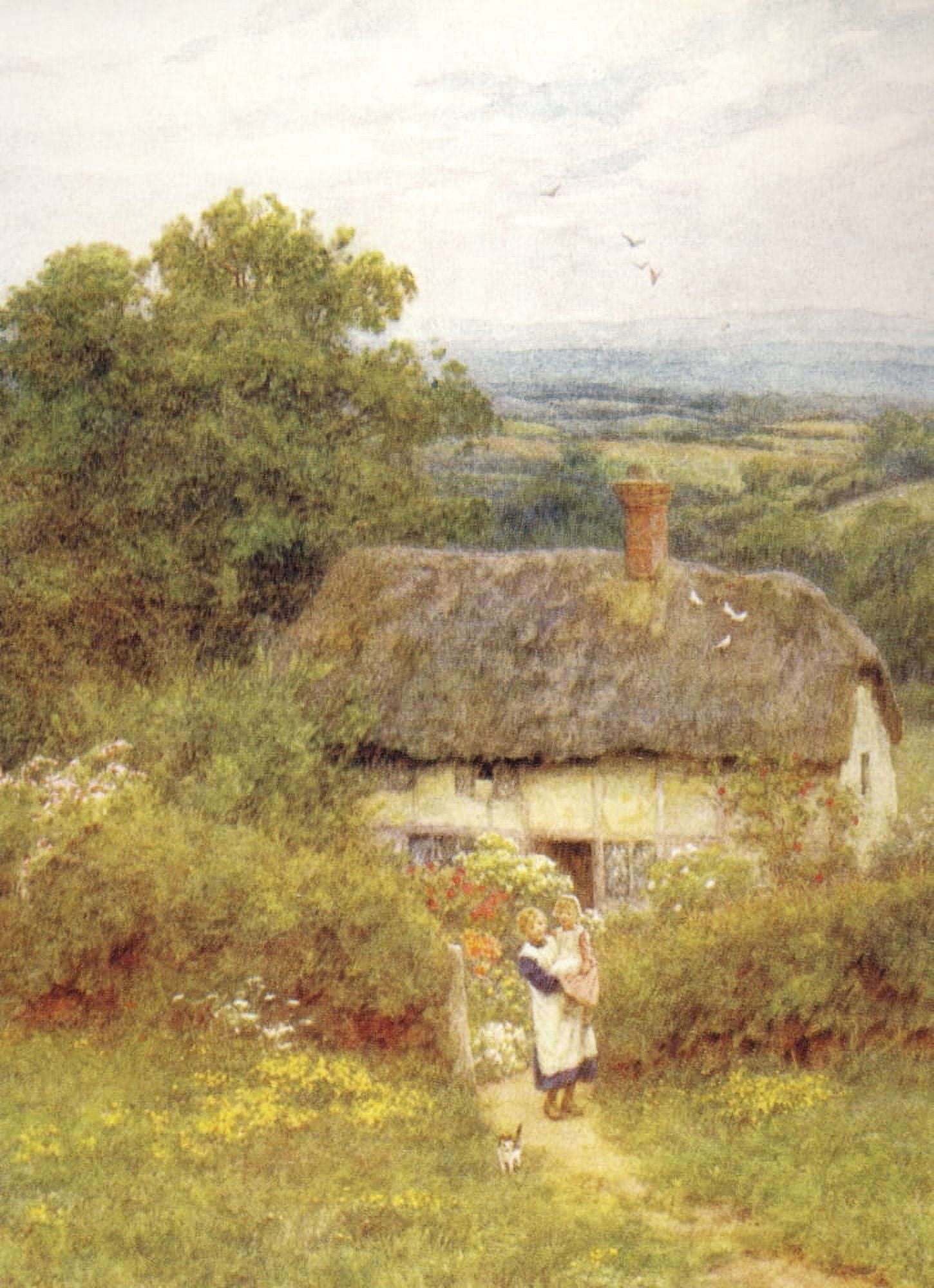 Cottage near Heathfield Canvas Art - Helen Allingham (24 x 36)