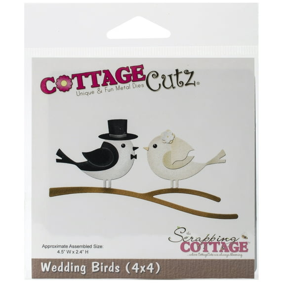 CottageCutz Die-Wedding Birds 4.5"X2.4"