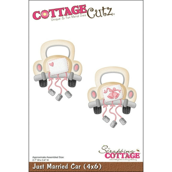 CottageCutz Die-Just Married Car 2.7"X3.4"