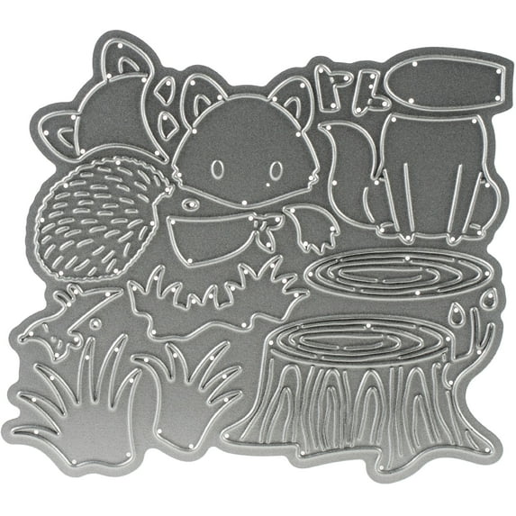 CottageCutz Dies-Fall Fox & Hedgehog 3"X3.2"