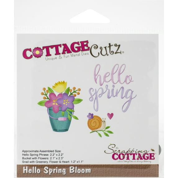 CottageCutz Dies, Hello Spring Bloom 1.1"X2.3"