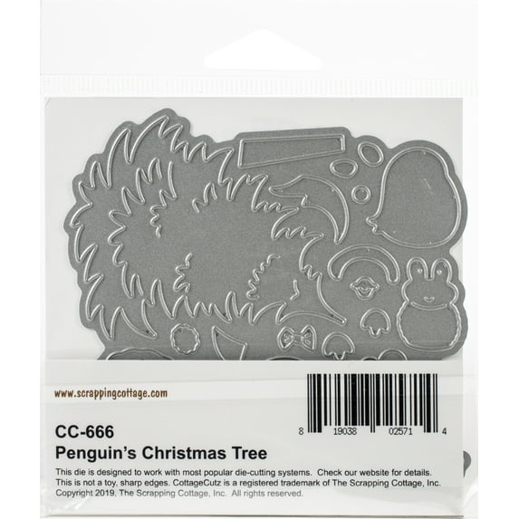 CottageCutz Dies-Penguins Christmas Tree, 3.7"X2.7"