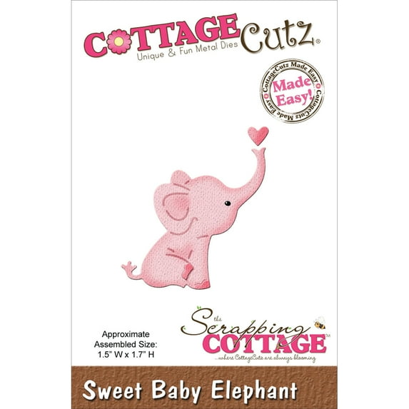 CottageCutz Mini Die-Sweet Baby Elephant 1.5"X1.7"