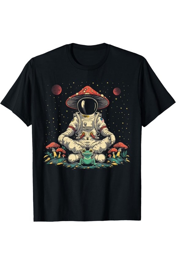 Cottagecore Aesthetic Astronaut Frog Mushroom Witchy Space T-Shirt