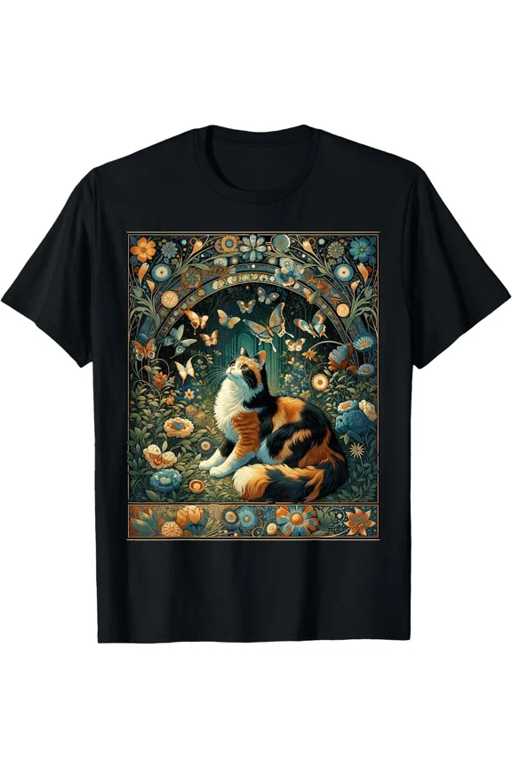 Cottagecore Aesthetic Cat Garden Funny Gifts For Men Women T-Shirt , Unisex Tee