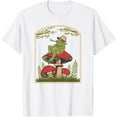 thumbnail image 1 of Cottagecore Aesthetic Frog Goblincore Mushroom Toad Fungus Unisex T-Shirt for Men Women Kids Toddler,White Color,Size YL, 1 of 5
