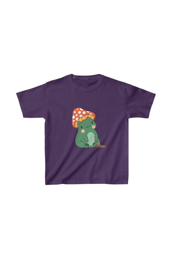 Cottagecore Aesthetic Frog Slug Cute Vintage Kids T-Shirt