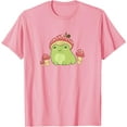 thumbnail image 1 of Cottagecore Aesthetic Frog with Mushroom Hat and Snail Unisex T-Shirt for Men Women Kids Toddler,Light Pink Color,Size 4T, 1 of 5
