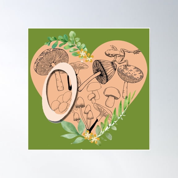 Cottagecore Aesthetic Letter O Monogram Poster Wall Art, Modern Wall Decor, 24x24 UNFRAMED