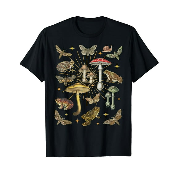 Cottagecore Aesthetic Mushroom Frog Butterfly Goblincore T-Shirt