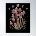 thumbnail image 1 of Cottagecore Aesthetic Mushroom Moon Phase Goblincore Shroom Shrooms Poster Wall Art, Modern Wall Decor For Living Room Bedroom, 16x24 UNFRAMED, 1 of 3