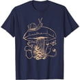 thumbnail image 1 of Cottagecore Aesthetic Mushroom Snail Goblincore Mycology Unisex T-Shirt for Men Women Kids Toddler,Navy Color,Size YL, 1 of 5