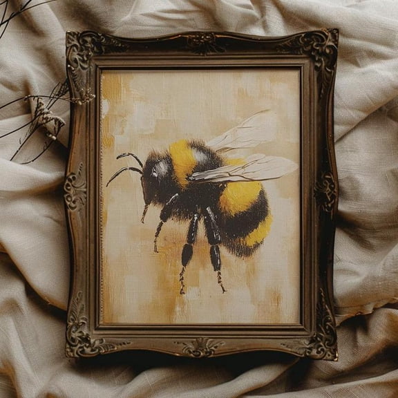 Cottagecore Bee Wall Art Honeybee Poster Bumblebee Bee Decor Bumble Bee Cottagecore Kitchen Wall Decor Farmhouse Wall Art, F038, 8x12 UNFRAMED
